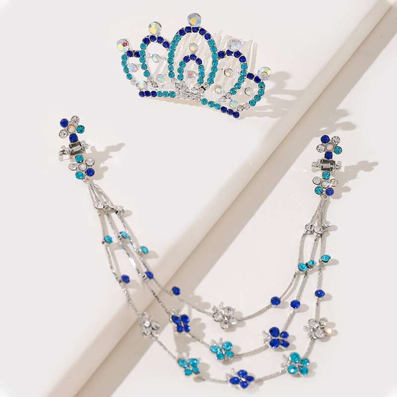 

2pcs Rhinestone Hair Accessories, Multicolor