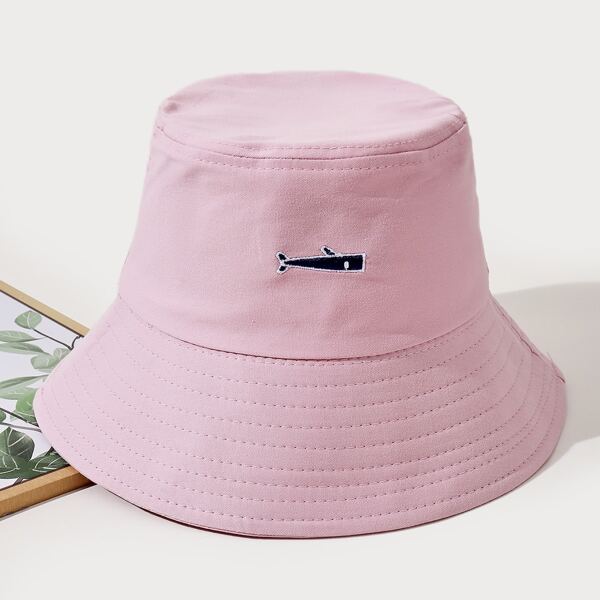 

Cartoon Embroidery Bucket Hat, Pink