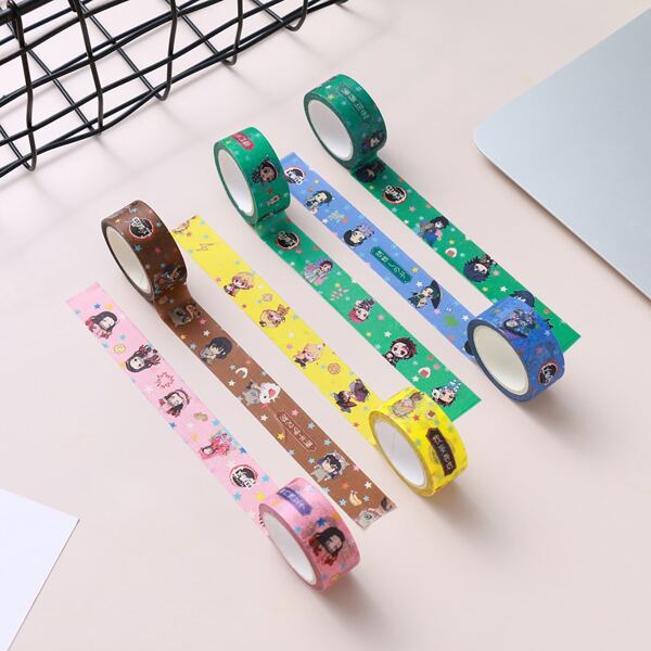 

1roll Cartoon Graphic Random Washi Tape, Multicolor