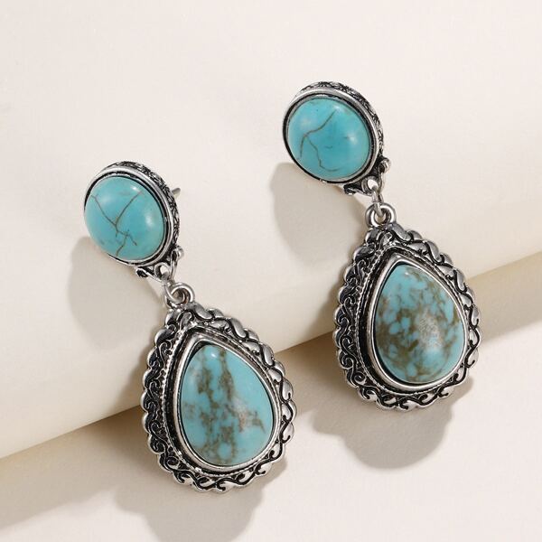 

Water Drop Earrings, Blue
