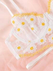 ROMWE 刺綉花卉印花女士性感內衣 - 彩色 - 查看 5