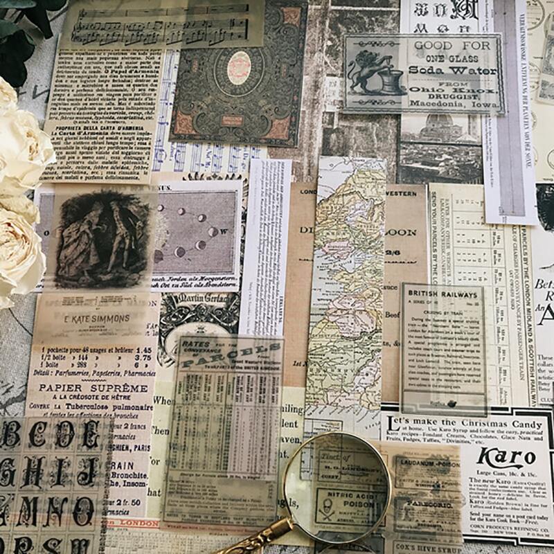 

1pack Vintage Pattern Random Sticker, Multicolor
