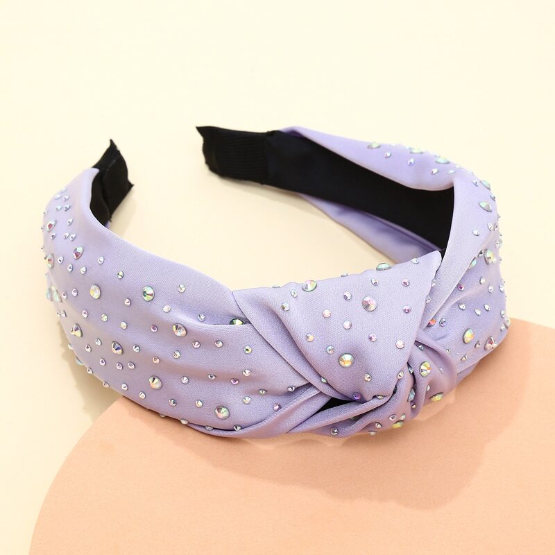 

Rhinestone Decor Wide Headband, Mauve purple