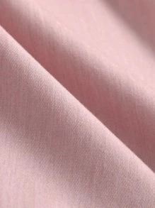 SHEIN 小女童紐扣半翻蓋細節腰帶連衣裙 - 藕粉色 - 查看 4