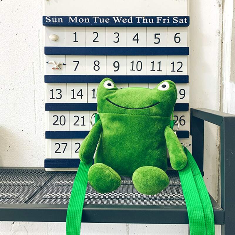 

Cartoon Frog Crossbody Bag, Green