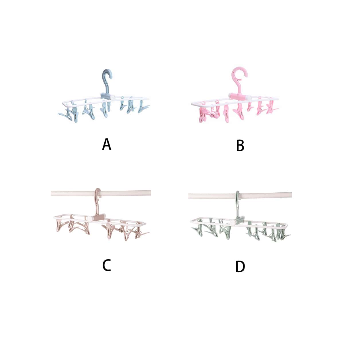 

1pc Foldable Clothes Hanger, Multicolor