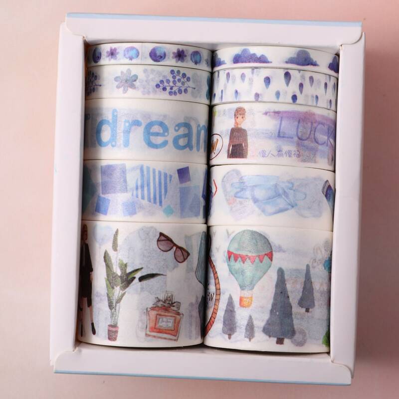 

10rolls Cartoon Graphic Washi Tape, Multicolor
