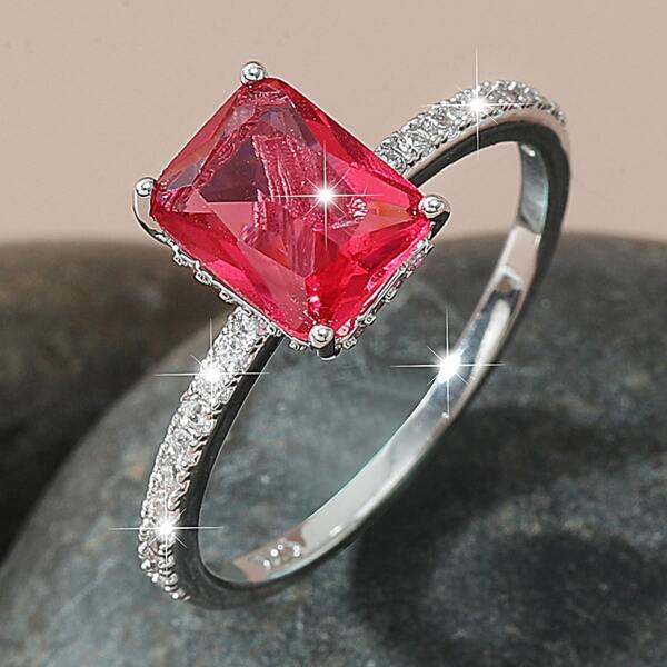 

Zircon Decor Ring, Hot pink
