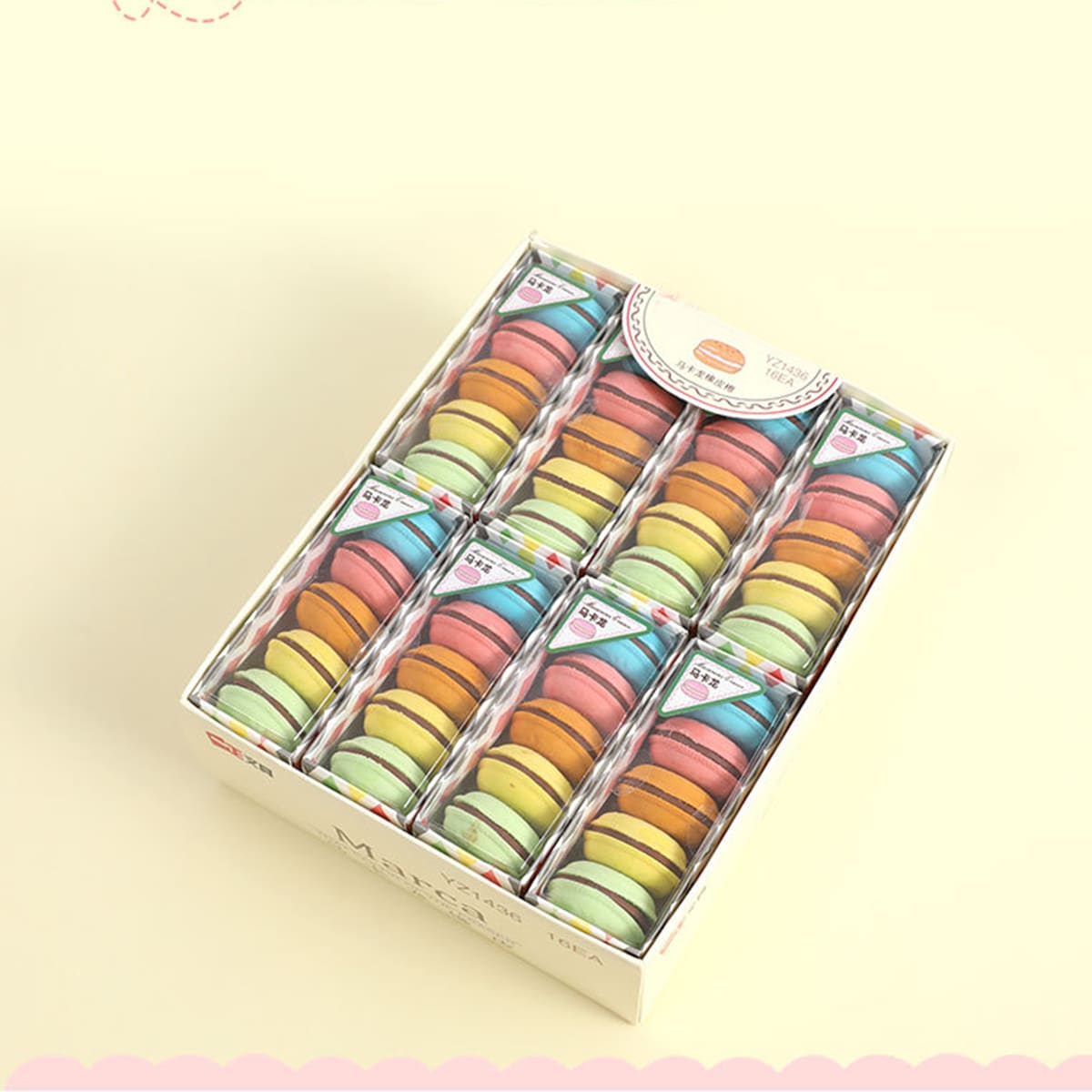 

1box Macaron Eraser, Multicolor