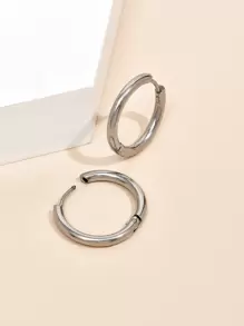 不銹鋼耳環 - 銀色 - 查看 4