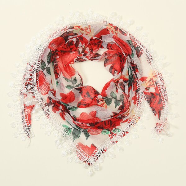 

Flower Print Scarf, Multicolor