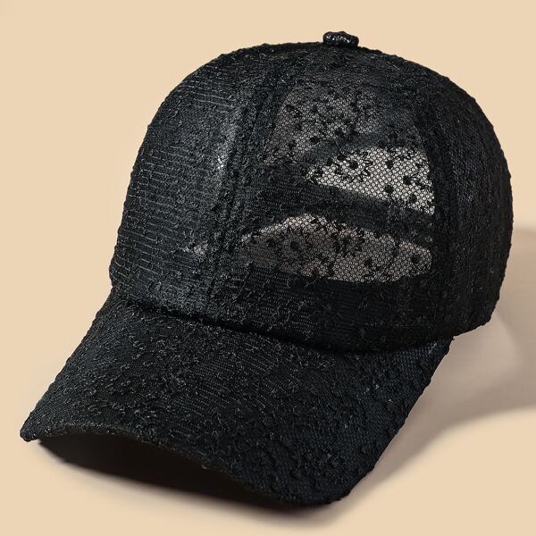

Plain Mesh Baseball Cap, Black