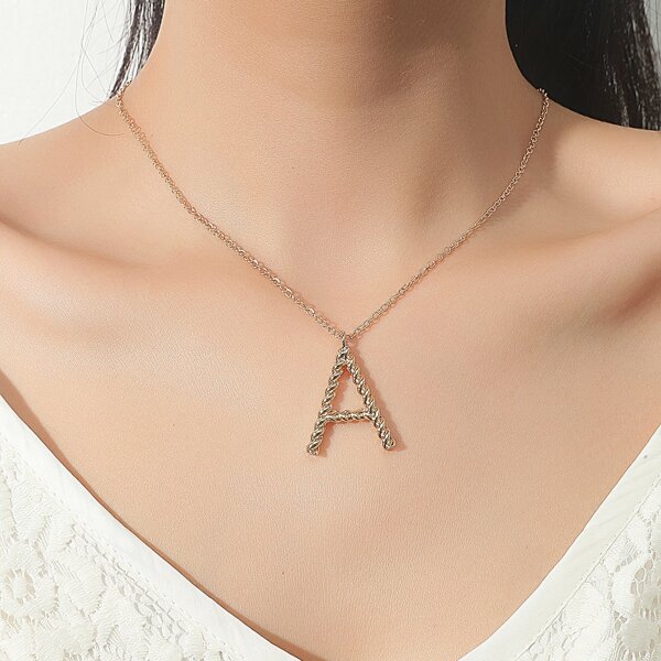 

Letter Charm Necklace, Gold