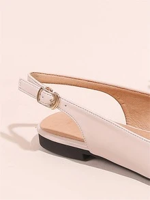 Point Toe Slingback Flats - Baby Pink - View 4