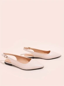 Point Toe Slingback Flats - Baby Pink - View 5