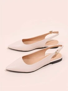 Point Toe Slingback Flats - Baby Pink - View 6