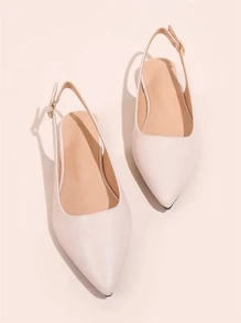 Point Toe Slingback Flats - Baby Pink - View 7