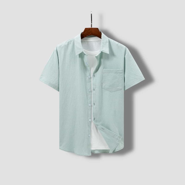 

Men 1pc Pocket Solid Shirt, Mint green