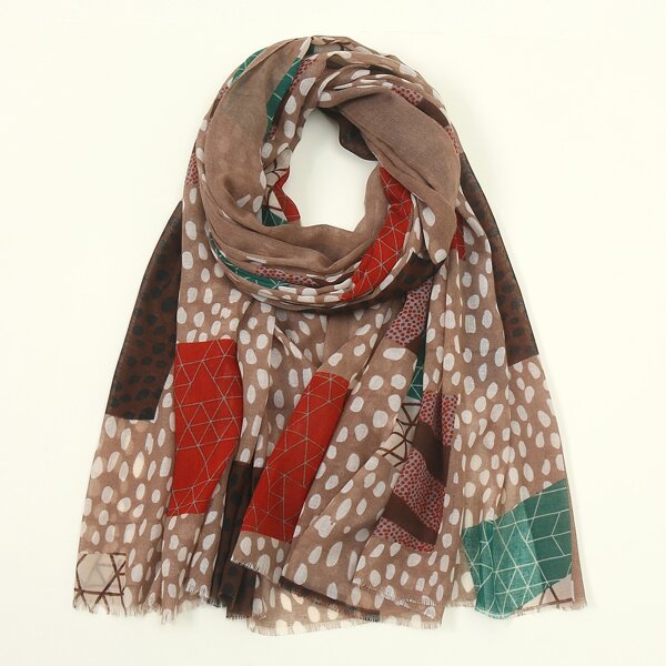 

Geo Print Scarf, Khaki