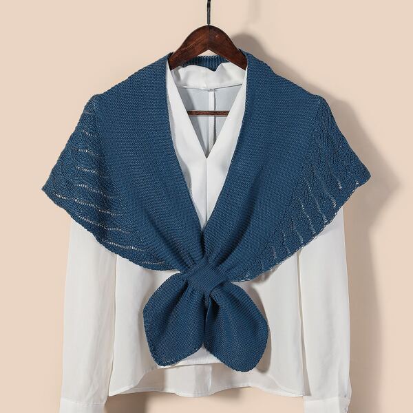 

Plain Shawl Scarf, Blue
