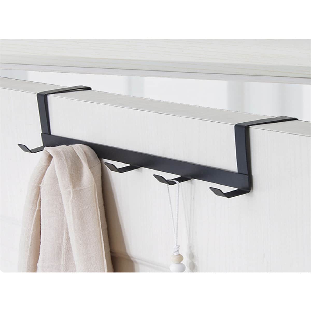 

1pc Clothes Door Hook, Black and white