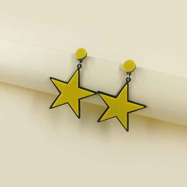 

Star Drop Earrings, Yellow