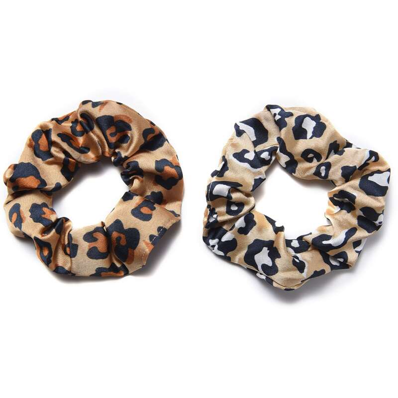 

2pcs Leopard Scrunchies, Multicolor
