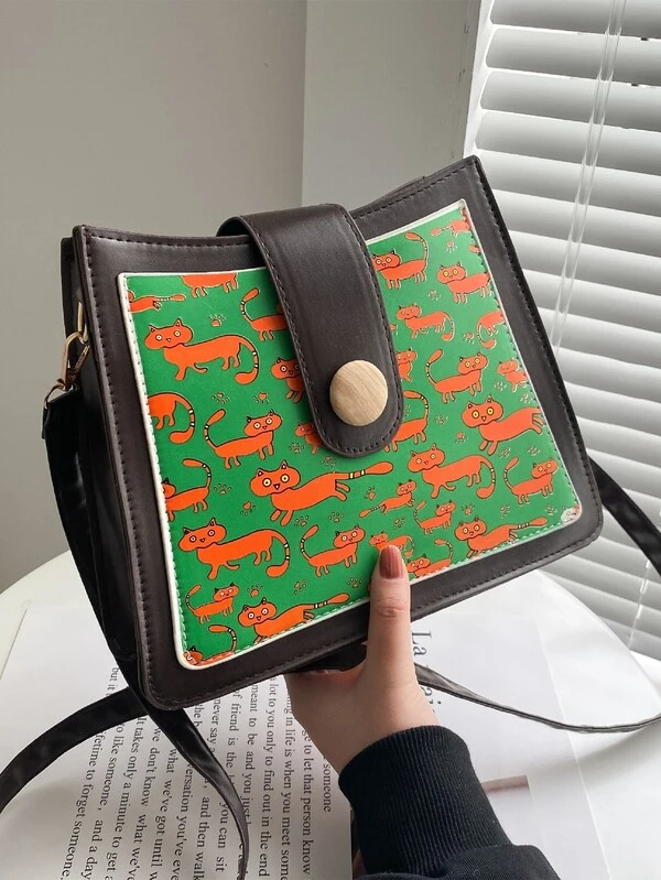 Sac A Bandouliere Avec Motif Chat Mode En Ligne Shein France