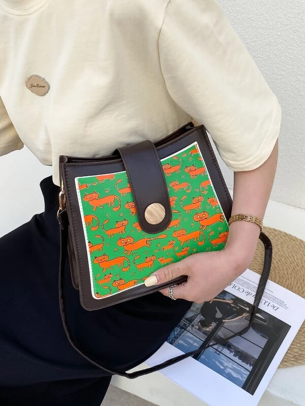 Sac A Bandouliere Avec Motif Chat Mode En Ligne Shein France