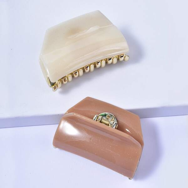 

2pcs Acrylic Hair Claw, Multicolor