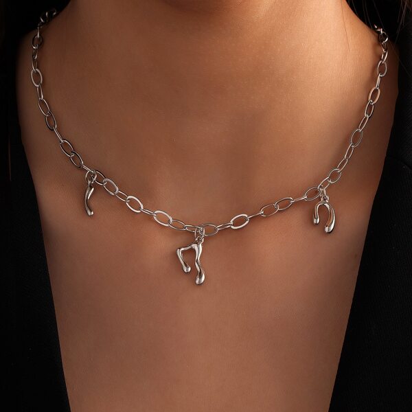 

Music Note Charm Necklace, Silver
