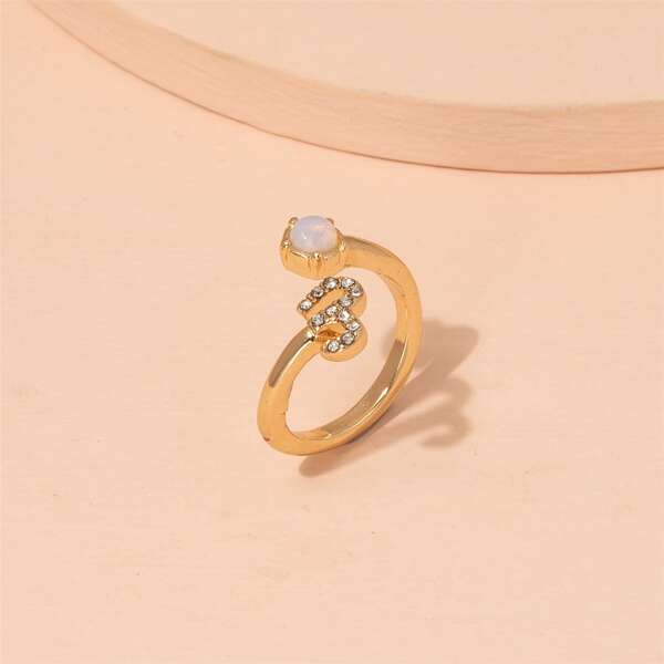 

Rhinestone Constellation Decor Ring, Gold