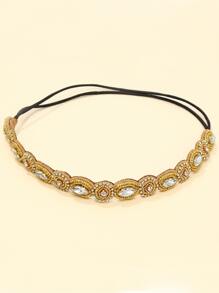 Băng đô trang trí tóc Rhinestone - Vàng - Xem 2