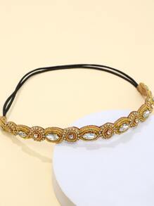 Băng đô trang trí tóc Rhinestone - Vàng - Xem 3