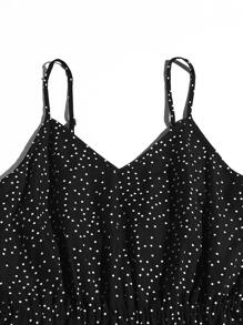 Soleia Polka Dot Cami Dress - Black - View 4
