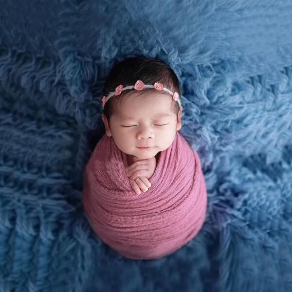 

Newborn Unisex Photography Sleep Bag & Appliques Headband, Pink