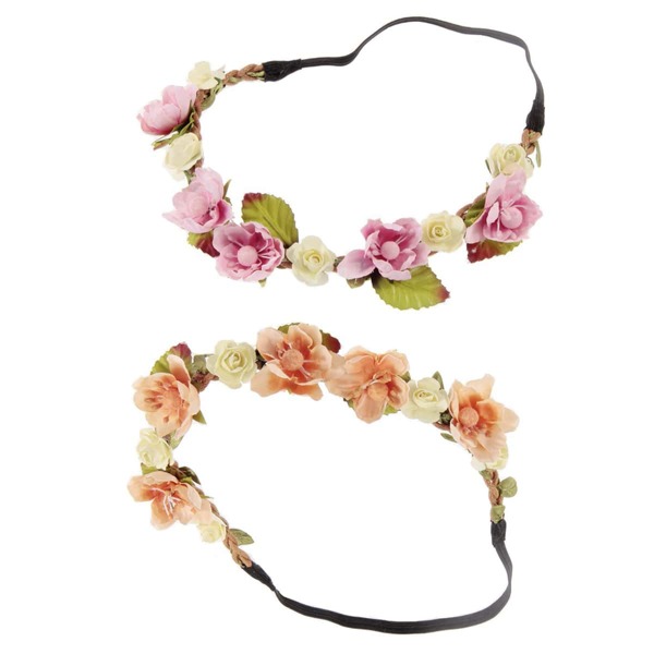 

Newborn Girl 2pcs Photography Floral Crown, Multicolor