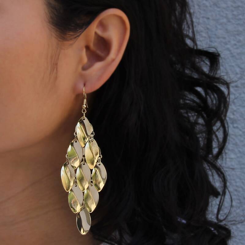 

Sequin Drop Earrings, Gold