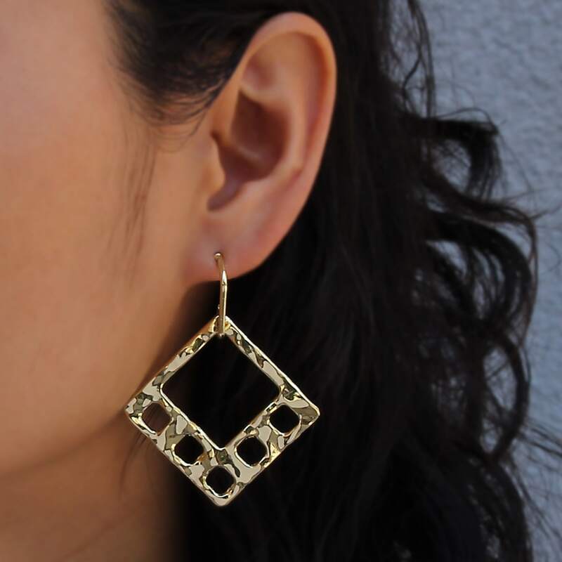 

Geo Drop Earrings, Gold