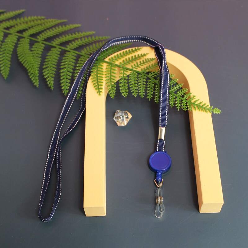 

1pc Card Cover Buckle With Lanyard, Blue