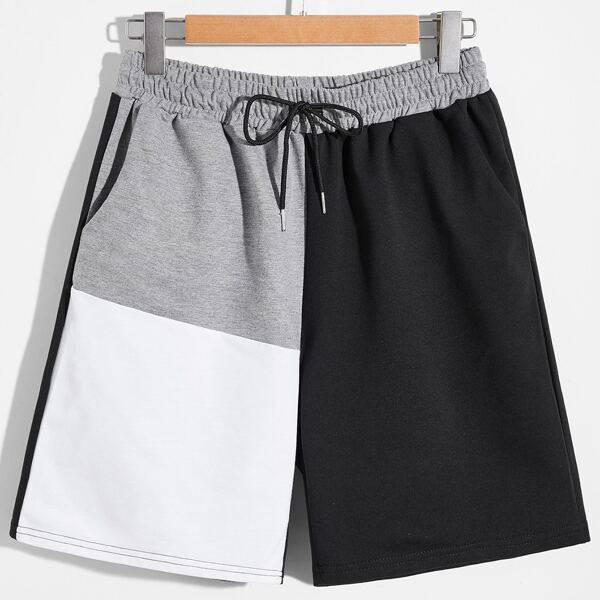 

Men Cut And Sew Drawstring Shorts, Multicolor