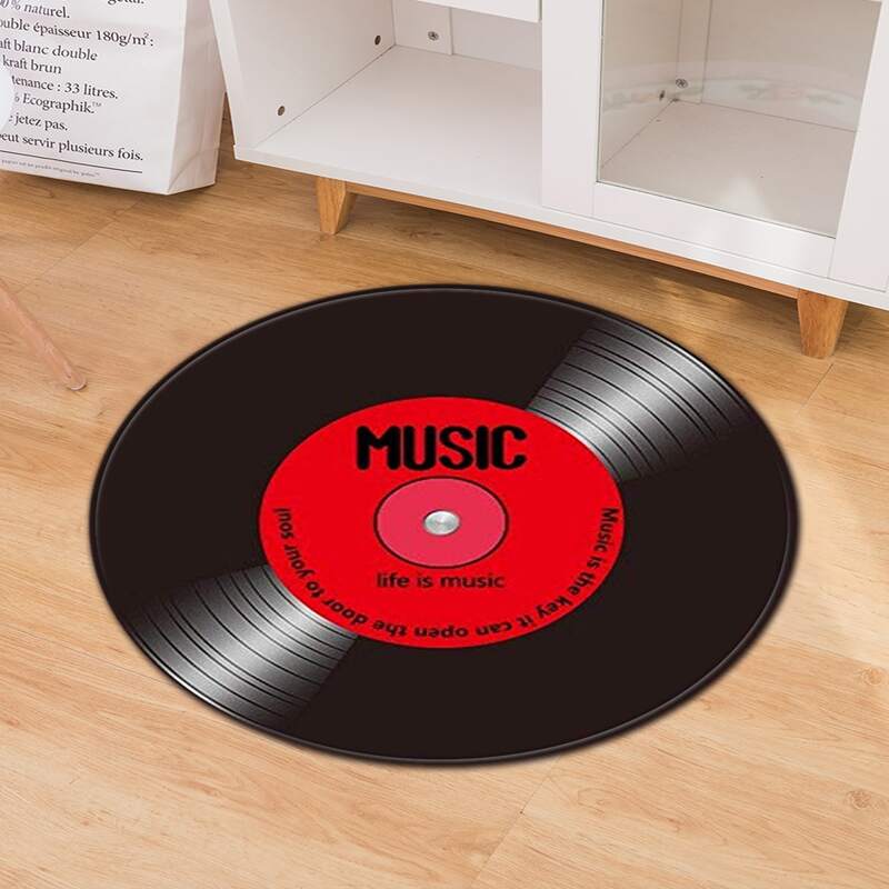 

1pc Record Shaped Carpet, Multicolor