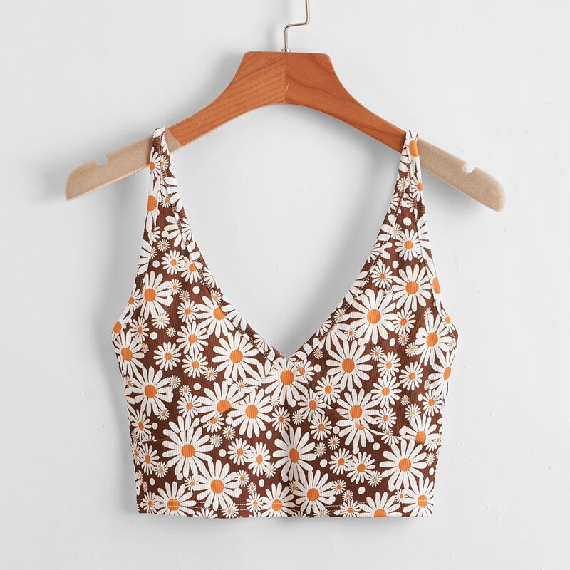 

Daisy Ribbed Crop Cami, Multicolor