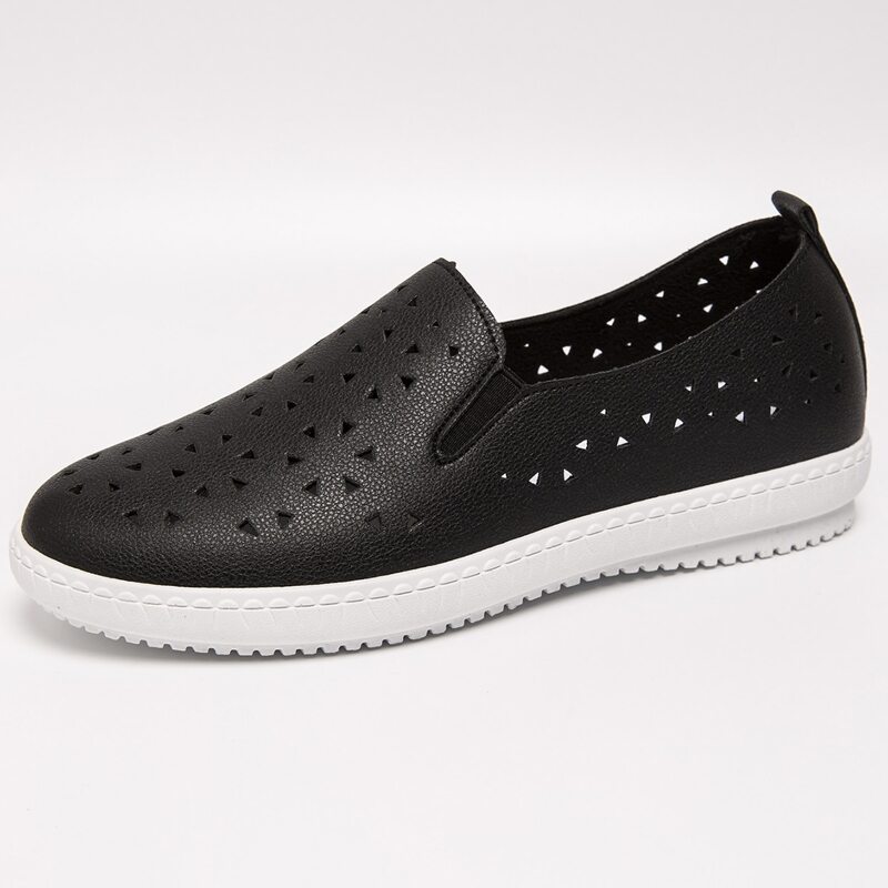 

Triangle Cut Out Slip On Sneakers, Black