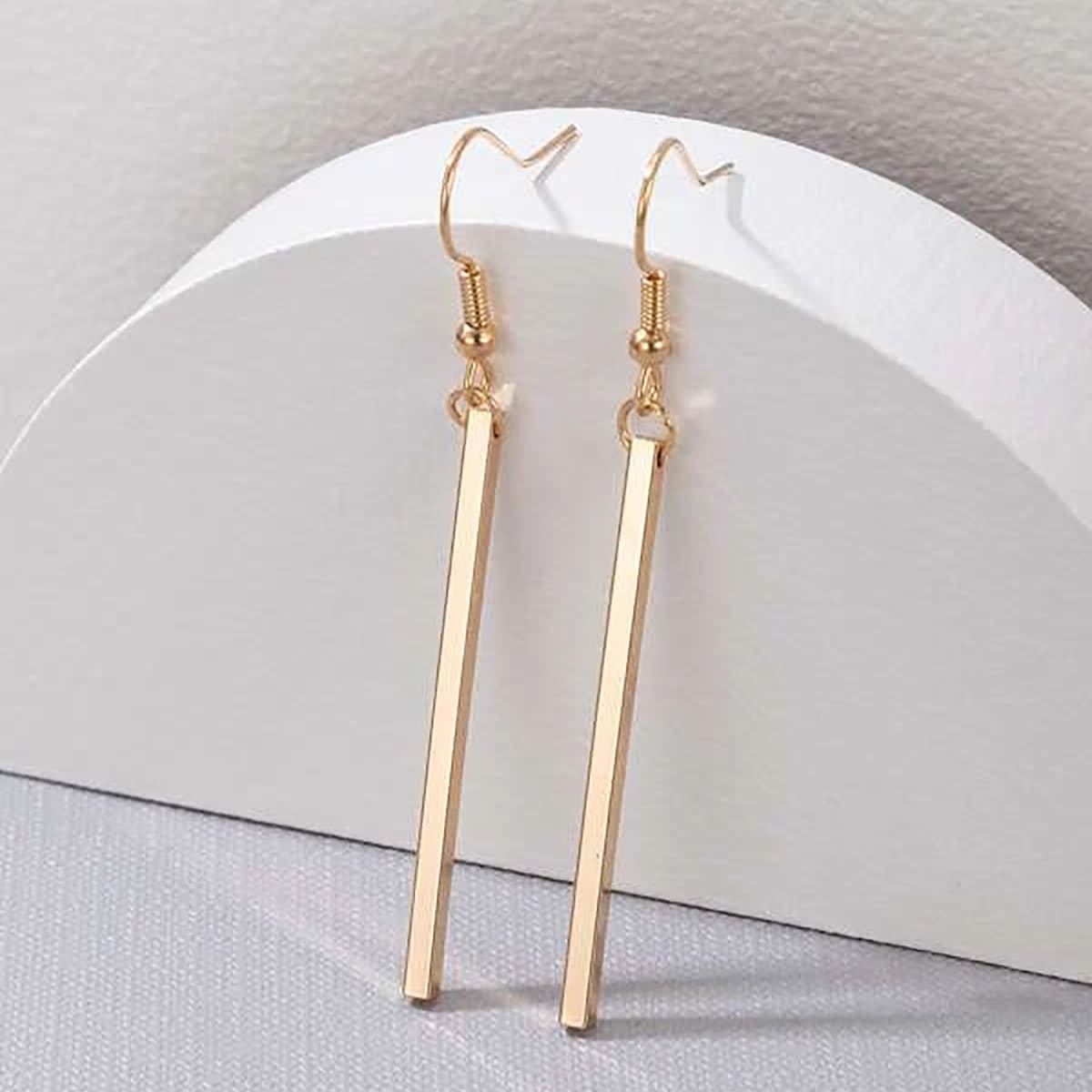 

Geo Drop Earrings, Gold