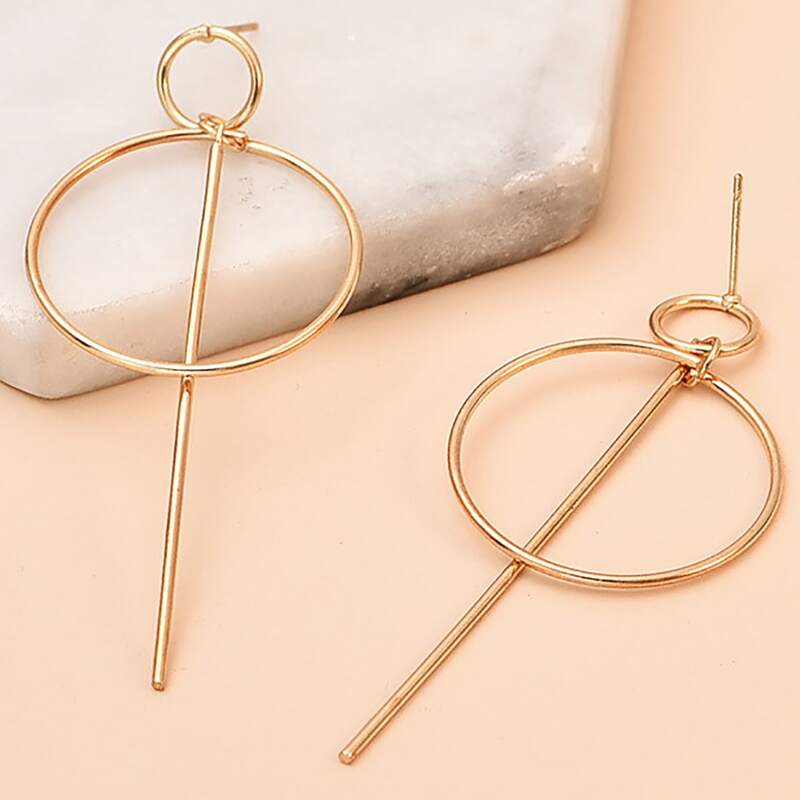 

Minimalist Drop Earrings, Gold