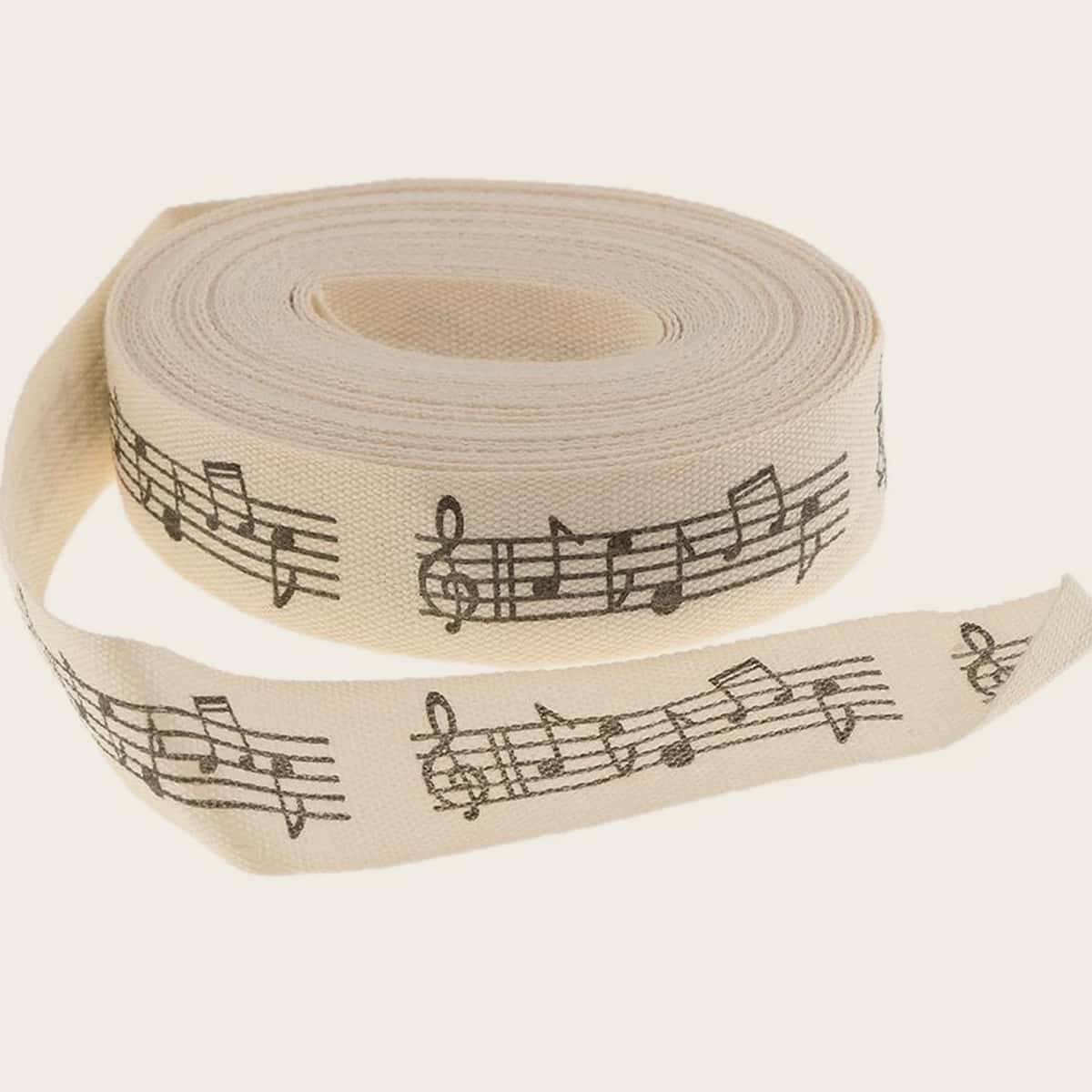 

1roll Music Note Print Ribbon, Multicolor