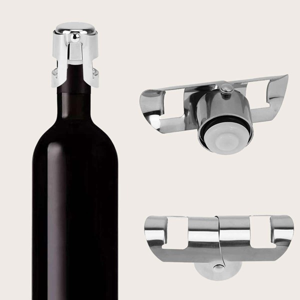 

1pc Stainless Steel Wine Stopper, Silver
