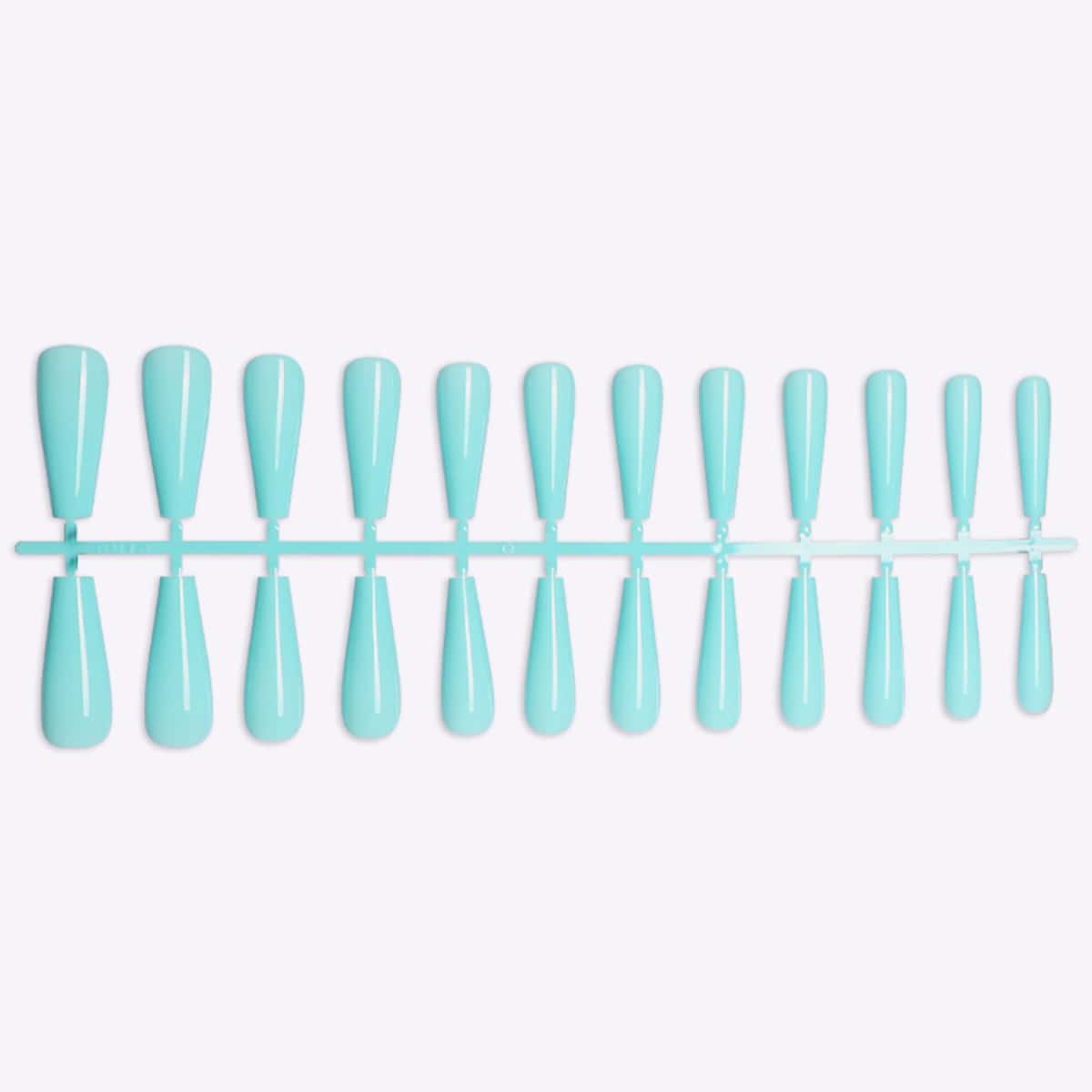 

24pcs Solid Fake Nail & 1sheet Tape & 1pc File, Baby blue