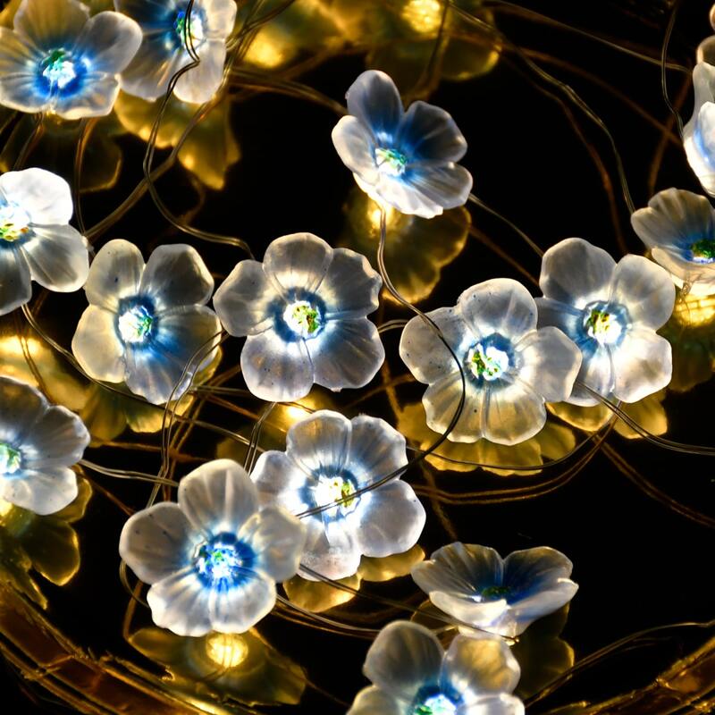 

1pc 2m Floral String Light, Blue